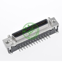 High quality MDR connector 50Pin 90-degree bending foot welded plate mother slot type CN-type SCSI connector