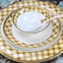 Eurostyle Ceramic Tableware High-end Hotel Swing Table Hotel Restaurant Dining Clubhouse Bone Porcelain Bowl Tray Dish Spoon Suit