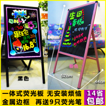 Plug-in luminescent LED vertical handwritten fluorescent board Mirror bracket integrated small blackboard Pink black optional