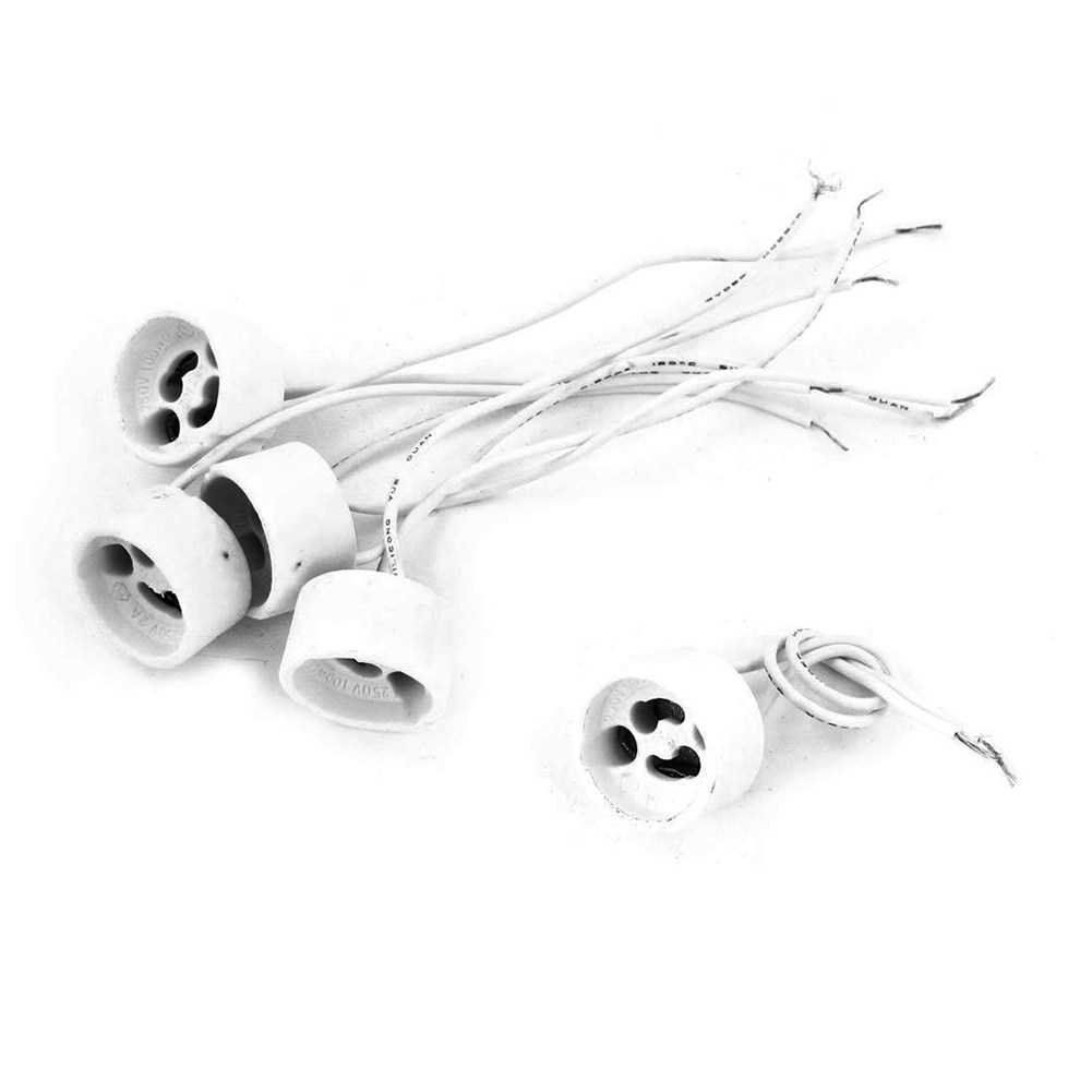 AC 250V 2A GU10 Ceramic Socket LED Light Lamp Holder 5 Pcs