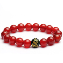 Beyja red Manau bracelet with the patron saint of the Shore the patron saint of the Buddha Pian the Buddha monobead bracelet.