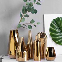 Mountain tree Nordic ins light luxury golden flower living room table ceramic vase modern minimalist ornaments ornaments