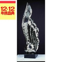  Modern elegant wings Stainless steel sculpture invisible flying Metal art entrance hotel decoration