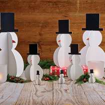 Simple space Christmas snowman mall window decoration festive atmosphere