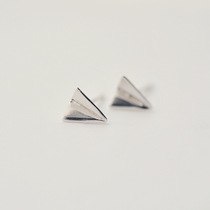 925 silver features fresh style paper plane cute little earrings female new products