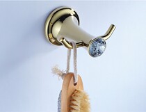 German Playhome Bathroom Towel Hook Clothes Hook Hood Hood Hook Hooks Double Hook Zircon Gold Series