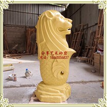 FRP sandstone relief relief circle carving community park courtyard decoration Zhaocai water spray Lion Fountain