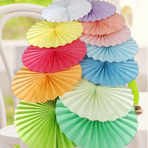 Large paper fan flower three-dimensional paper flower origami flower fan Wedding supplies Stage background decoration Wedding party decorations