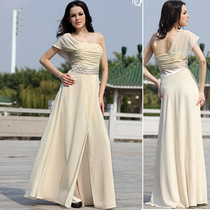 Spot evening dress original single shoulder performance Party banquet Lady toast long