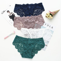 4 panties women cotton crotch lace girl sexy transparent low waist size no trace hot temptation breifs