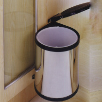 Rotary trash can in the cabinet stainless steel built-in cabinet hidden trash can open the door and open the lid trash can