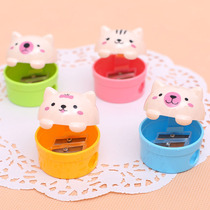 Cute and adorable animal shape double hole pencil sharpener Cartoon pencil sharpener Primary school stationery school supplies