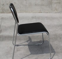  Chair Office chair Computer chair Staff chair Electroplated black leather Stackable simple backrest chair