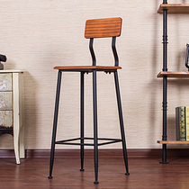 loft retro old wrought iron bar bar chair bar stool bar chair solid wood backrest high chair bar stool