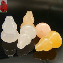 Handmade Diy Loose Bead Gourd Loose Pieces Natural Gold Silk Jade Multicolored Jade Hand Strings Bracelet Necklace Ornaments Jade Accessories Jade Accessories