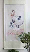 Send Zi Guanyin hanging painting Chinese painting wall map Guanyin Bodhisattva portrait living room decoration painting has been mounted high-grade Silk Silk