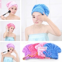 Dry hair cap strong absorbent shower cap cute bow enlarged and thickened coral nightcap