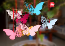 Blessing card message card Christmas hang card wishing card butterfly party decoration card 50 a pack