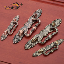 Chinese drawer handle bookcase handle Straight cabinet door handle Furniture handle Chinese medicine cabinet handle Vintage 6004