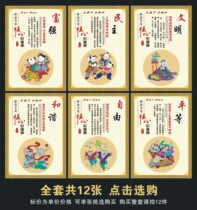 Socialist Core Values Enterprise School Culture Wall Chart Classroom Corridor Decoration Wall Poster