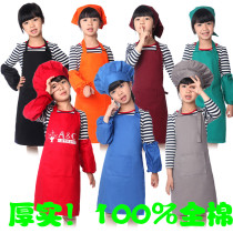 Childrens cotton painting kitchen baking apron sleeve hat sleeve student sleeveless bib hanging neck custom printing