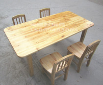 Simple modern childrens learning table 6 solid wood rectangular table kindergarten desk table large medium and small class students