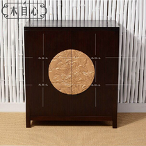 New Chinese porch cabinet retro solid wood porch table restaurant sideboard living room shoe cabinet Chinese decorative cabinet lockers