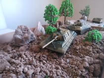  Finished tank model German tiger hunting heavy tank destroyer brown gray full 50