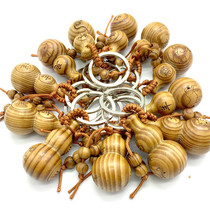 Supply hot sale explosive pure natural wood 12 Zodiac lucky gourd baby key chain bag pendant key accessories hanging