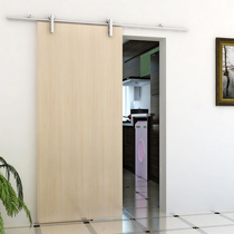 Silver brushed aluminum combination solid slide Italian barn door Indoor sliding door Partition door hanging slide