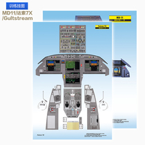 Gulfstream G450 550 McDouglas MD11 Dasso Falcon 7X Aviation aircraft cockpit training wall chart poster