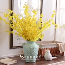 American countryside European-style green ceramic vase Home Decorative Pendulum Flower Ware Soft Clothing Design Manufacturer Direct Sale Price