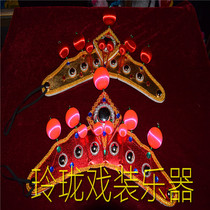 Upscale gong and drum head decorated with gongs and drums decorated with ancient general soldiers head decorated with floral branchhead
