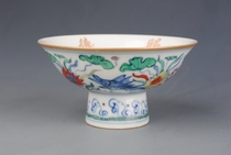Ming Cheng Hua Doucai Fish Play Lotus Leaf Cup