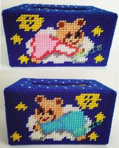 Solid embroidered cross embroidered new living room home handmade art cartoon short draw paper box cloud small bear male and female