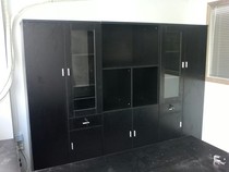 Office File Cabinet Boss Desk Matching Bookcase Black Fashion Wooden Bookcase Shanghai Office Furniture