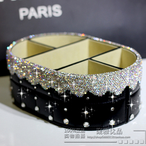 High-grade diamond rhinestone desktop storage box mobile phone stationery remote control cosmetics finishing box glove box