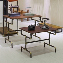 Wrought iron clothing display rack womens bag rack clothing store window display cabinet retro water pipe running water table