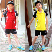 Badminton clothes set childrens clothing boys and girls Big children parent-child suit T-shirt shorts table tennis