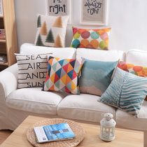 Nordic abstract simple geometric pillow cushion thick cotton linen fabric living room sofa pillow cover Car pillow