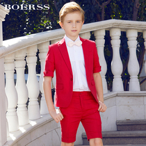 BOERSS childrens suit boys half-sleeve shorts dress suit British suit table performance dress flower girl dress