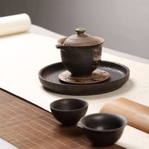 Retro original ore coarse pottery filter teapot hand-grabbed ceramic corntile pot unglazed kung fu tea set Xi Shishi Chaiyao pot