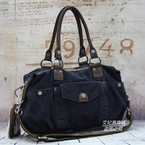 Woman Bag Europe and America Leisure Canvas Single Shoulder Bag Retro handbag Shoulder Bag Travel Bag Cross Matching Leather Male Bag