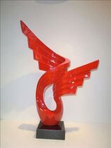 Simple handmade red sculpture hotel accessories resin ornaments handicrafts room decorations display artwork