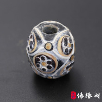 Foyuan Pavilion Warring States Dragonfly eyes old glass beads black seven-star eyes nine-eye barrel beads pendant pendant pendant pendant DIY accessories