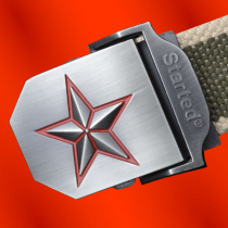 Canvas belt Mens and womens three-dimensional red five-star cloth belt lengthened 160 170 200 Casual training military fan belt