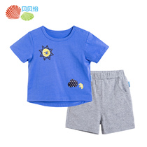 Beibeiyi Boys short sleeve set cotton 2021 summer new baby clothes baby T-shirt pants two-piece set