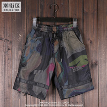 Original camouflage shorts mens five-point pants Summer loose hip-hop hip-hop bboy tide brand pants Beach pants mesh pants