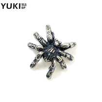 YUKI personality hipster men and girls single 925 silver earrings domineering punk tarantula with jewelry ears