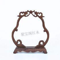 Hot car pendant Hand string Buddha beads jewelry Chicken wings Mahogany gourd hanging jade stand Solid wood carved jade hanging display stand